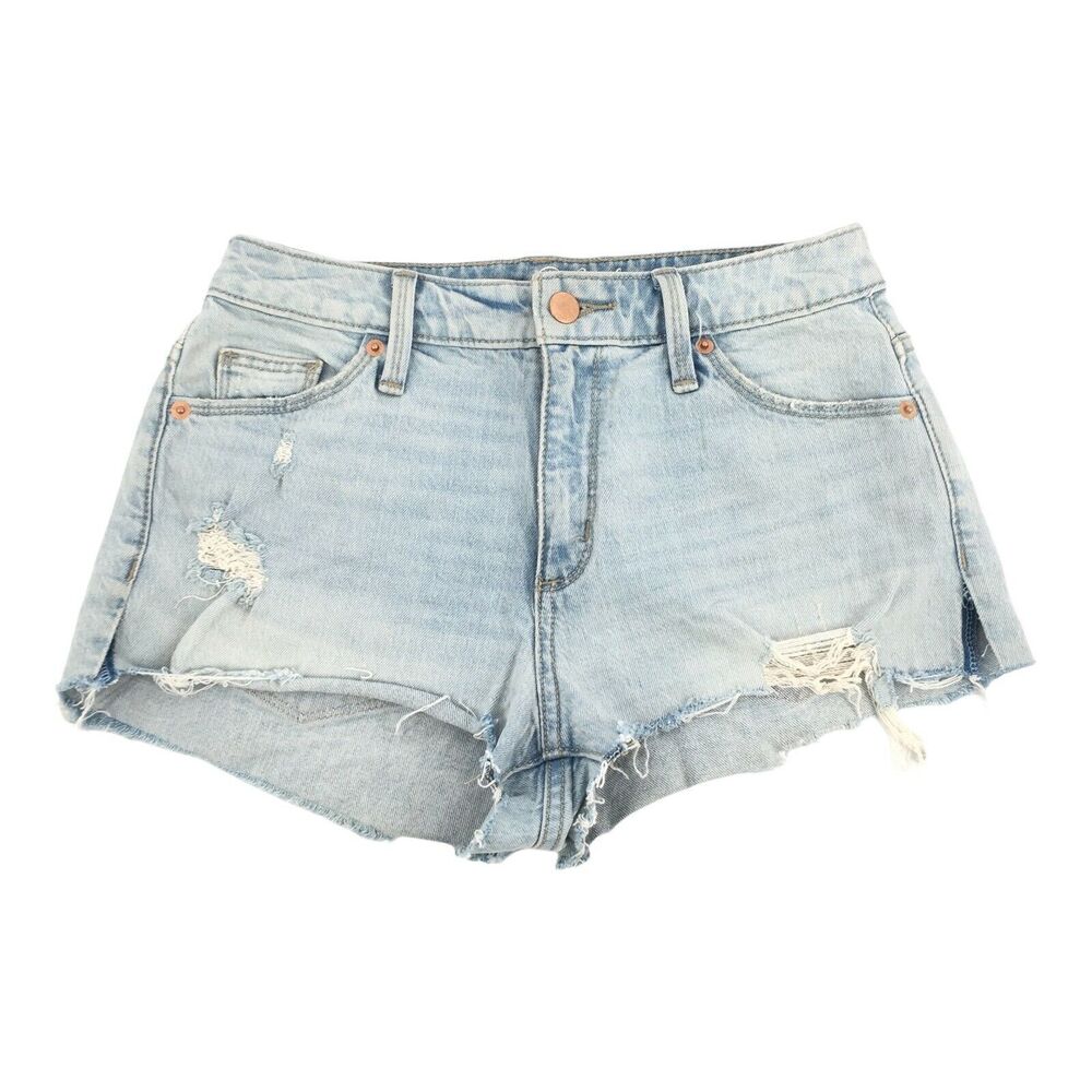 Universal Thread High Rise Shortie Cut Off Denim Shorts 0 / 25 Light Blue Jean